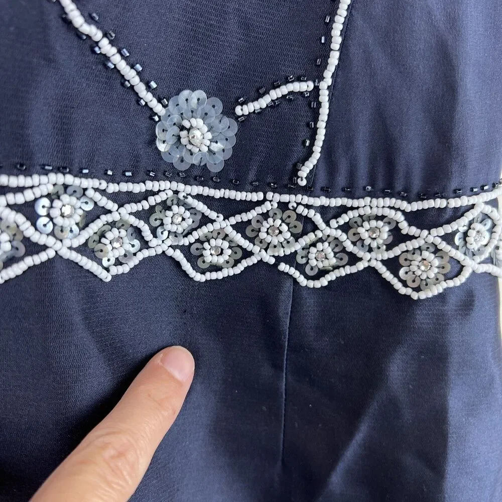 Tory Burch Dress Women 2 Blue‎ Beaded needs repair